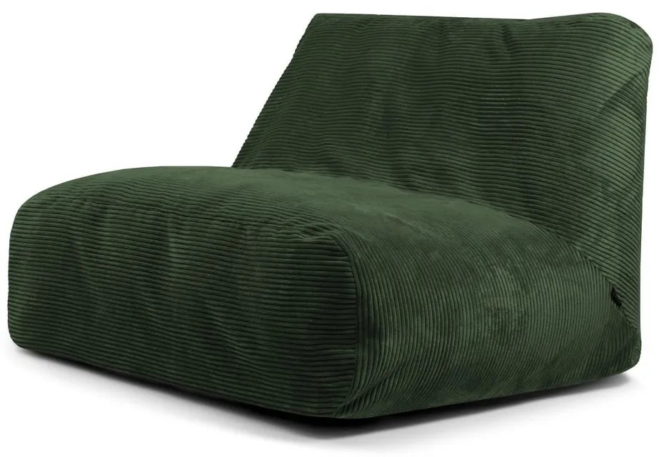 Fotoliu bean bag verde cu tapițerie din catifea reiată Sofa Tube – SLOWDOWN