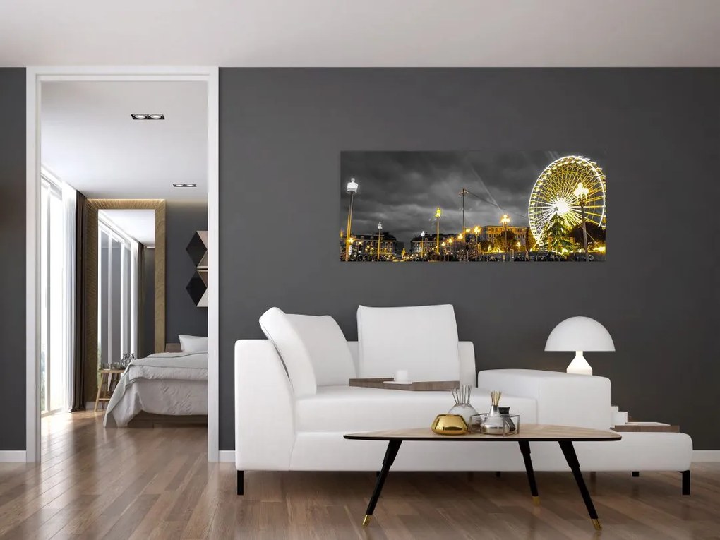 Tablou carusel în amurg (120x50 cm)