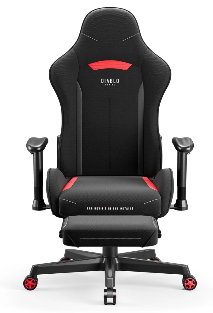 Scaun de gaming pivotant Diablo X-Starter negru și roșu