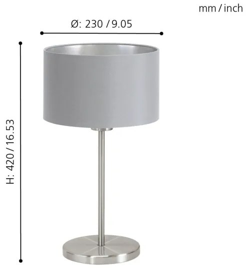 Eglo 31628 - Lampa de masa MASERLO 1xE27/60W/230V