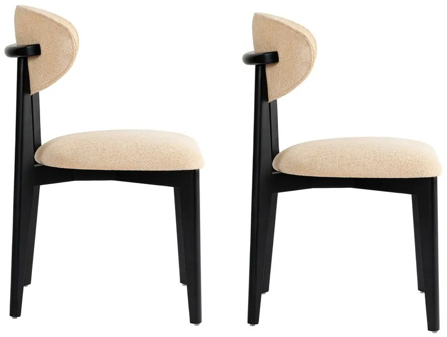 Set de scaune de sufragerie Lionte Beige și Negru,2 buc.