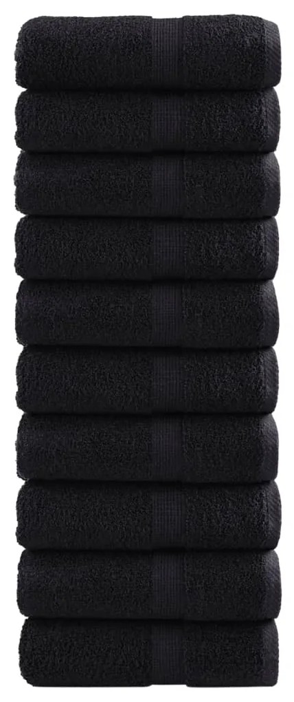 vidaXL Prosoape oaspeți premium SOLUND 10 buc. negru 30x50 cm 600 gsm