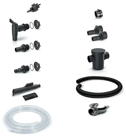 Set de accesorii pentru butoi de ploaie V, 13 piese, negru