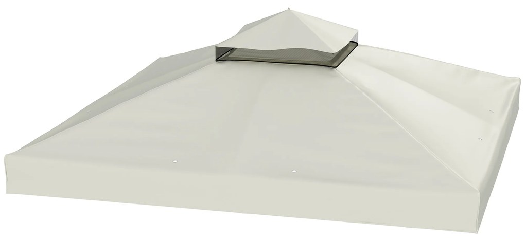 Outsunny 3 x 3 m Ersatzdach pentru pavilion, panza de inlocuire a pavilionului cu gauri de scurgere a apei, UPF30+, Protectie solara, Gri deschis | Aosom Romania