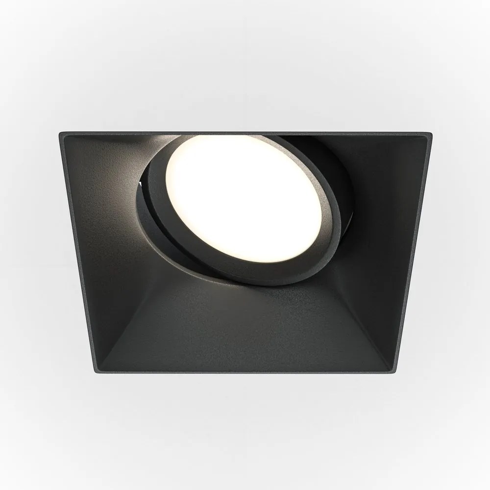 Spot incastrabil design tehnic Dot negru 11,2x11,2cm