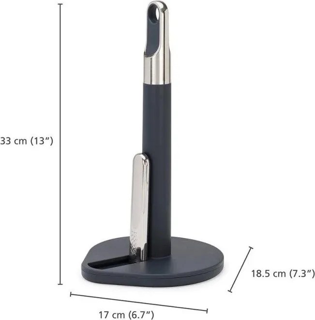 Suport orizontal pentru prosoape de bucătărie din hârtie gri închis din plastic Hold – Joseph Joseph