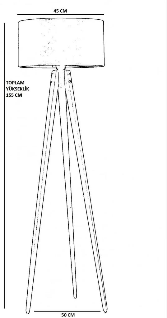 Trepied 8745-1 Design interior Lampa de podea Negru 45x45x155 cm
