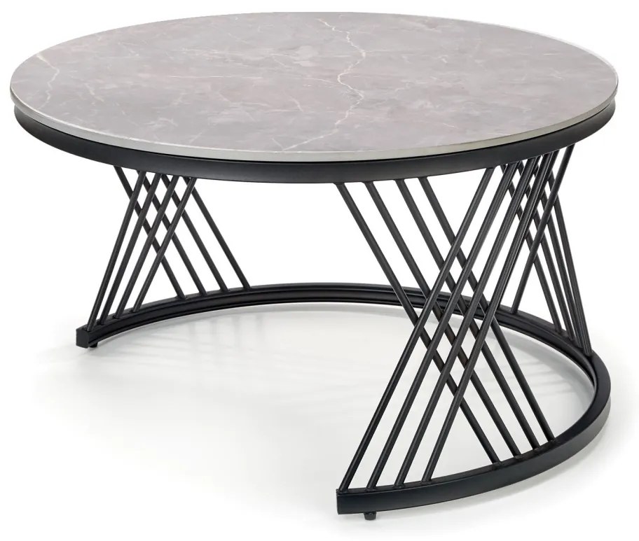 Set 2 mese de cafea Flamingo marmura gri/negru