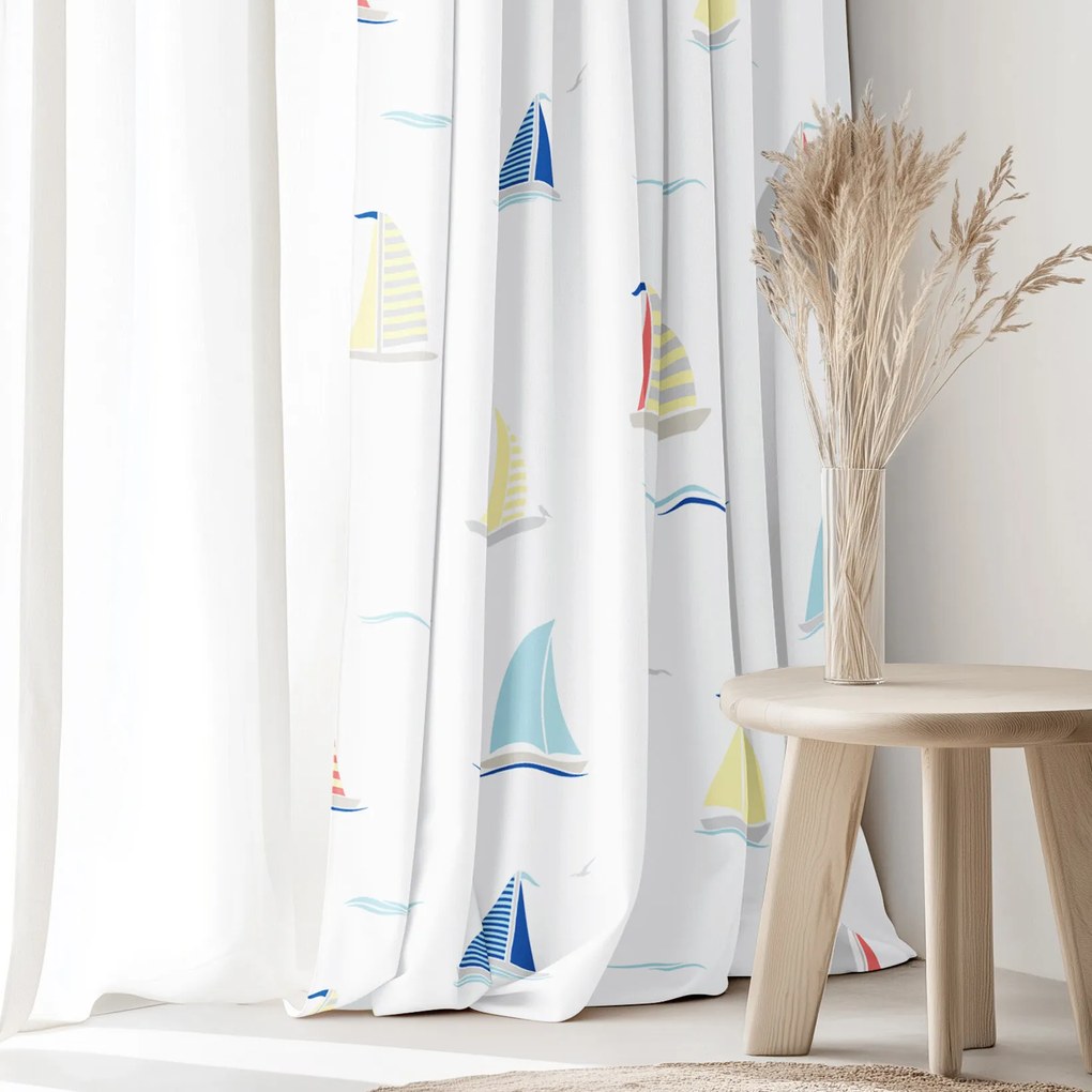 Goldea draperie 100% bumbac - bărci cu pânze 280x150 cm
