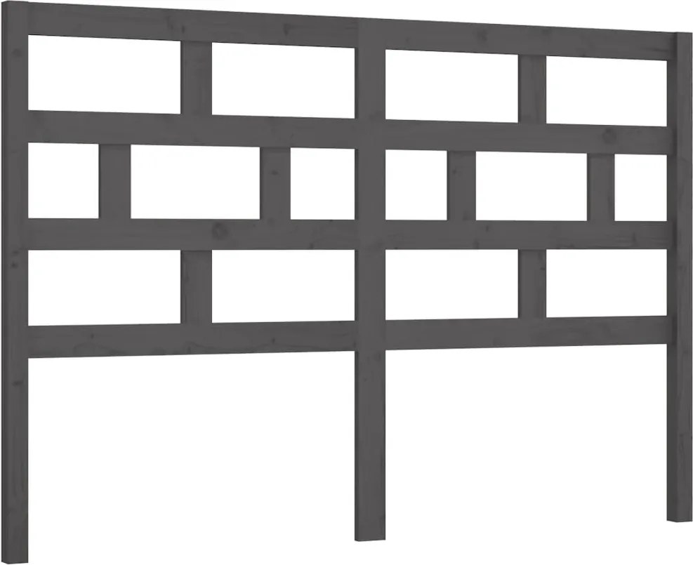 vidaXL Tăblie de pat, gri, 141x4x100 cm, lemn masiv de pin