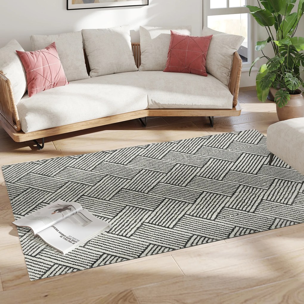 HOMCOM Covor salon 170 x 120 cm blănuri scurte lavabil în mașină hipoalergenic pentru sufragerie, dormitor, birou, gri | Aosom Romania