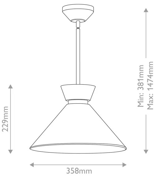 Alora Mood ALM-HALSTON-P-M-GD - Lustru pe tijă HALSTON, 1x E27/60W/230V, auriu