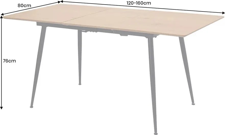 Masa extensibila APARTMENT 120cm-160cm stejar natur