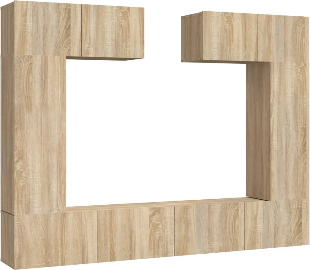 vidaXL Set dulap TV, 6 piese, stejar sonoma, lemn prelucrat