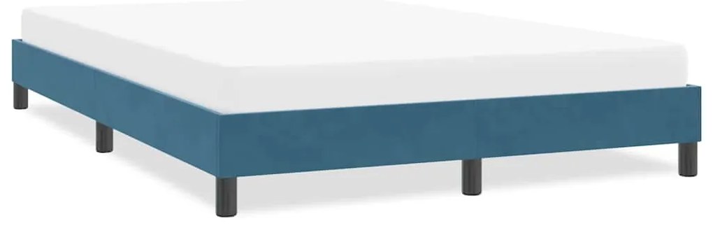 vidaXL Cadru de pat fără saltea, albastru închis, 140x210 cm, catifea