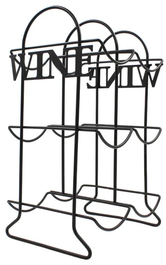 Suport Sticle Vin, din Metal Negru – 6 Sticle | Excellent Houseware