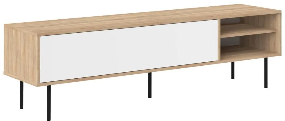 Comodă TV alb-natural cu aspect de lemn de stejar 165x40 cm Ampère – TemaHome