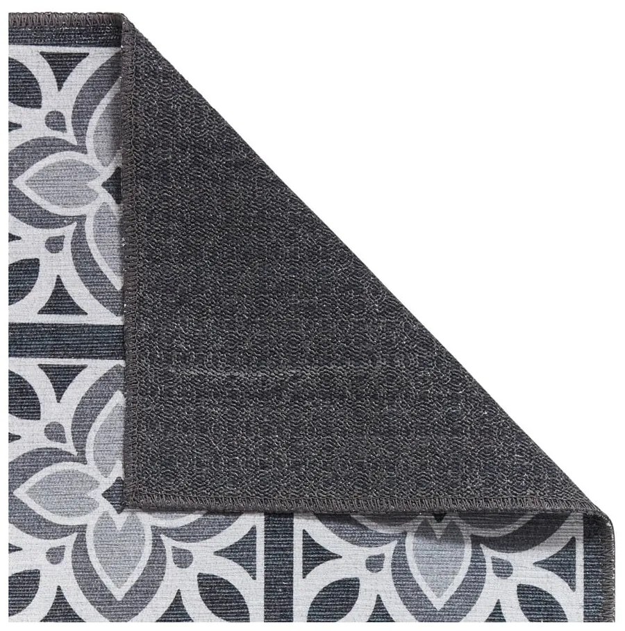 Covor tip traversă gri închis lavabil 76x230 cm Victoria Grey – Think Rugs