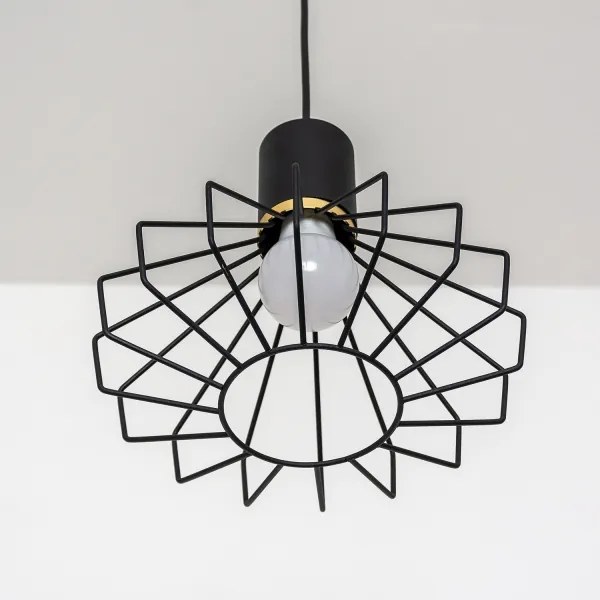 Lampă suspendată pe cablu SOLANO 1xE27/15W/230V negru/auriu