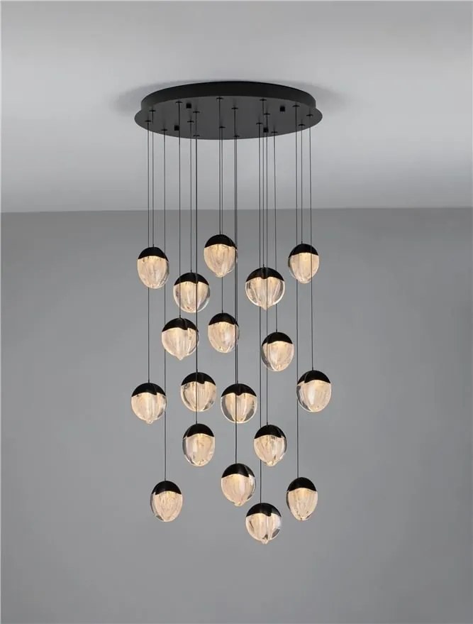 Lustra cu 18 pendule LED ALICIA negru