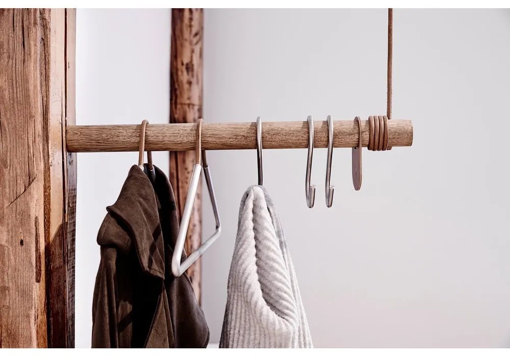 Cuier de perete în culoare naturală din lemn de stejar 50 cm Swing – LIND DNA