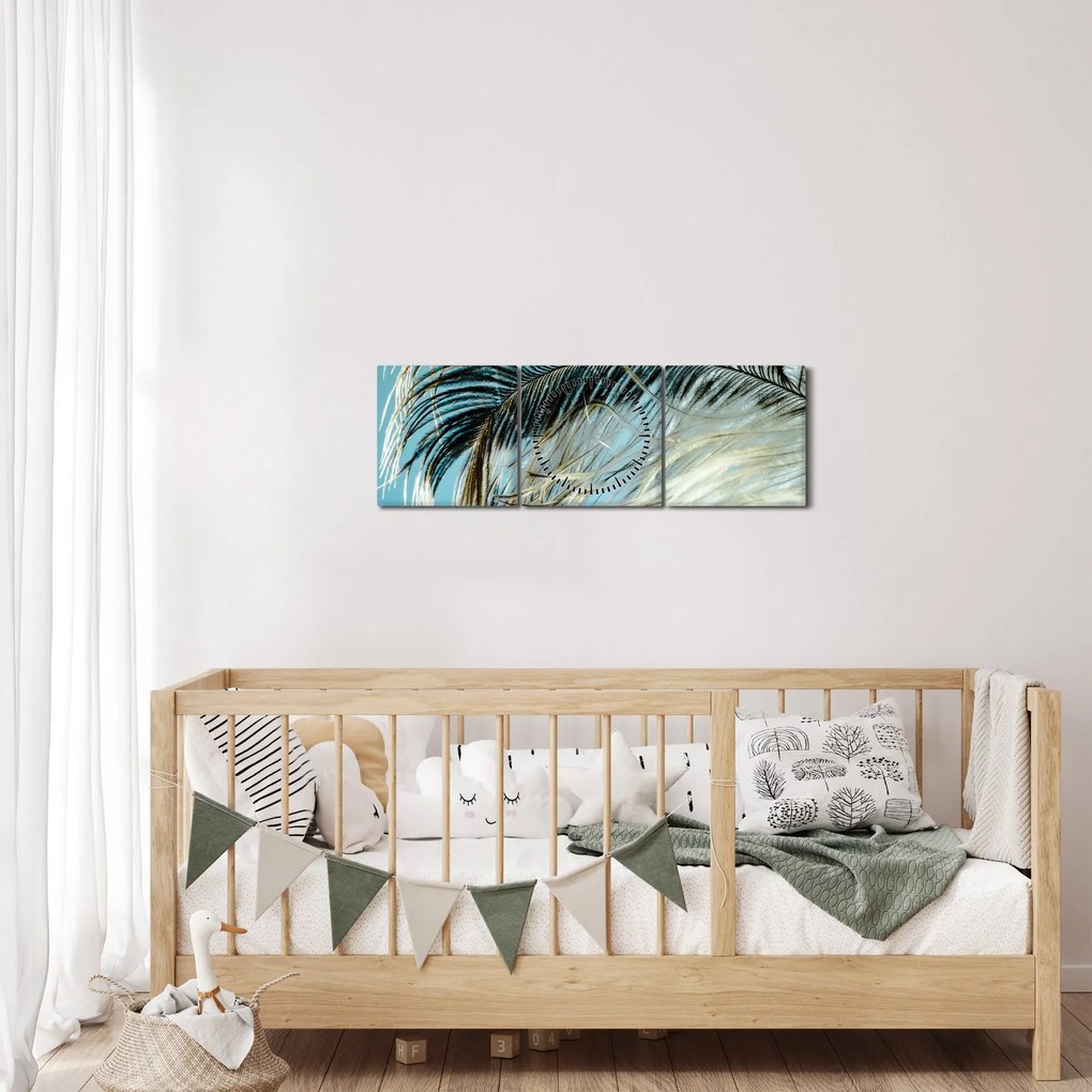 Tablou cu pană (cu ceas) (90x30 cm)