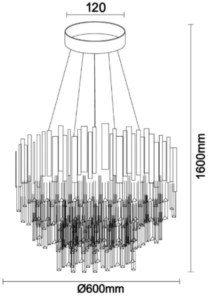 Brilagi - Candelabru suspendat pe cablu PLAZA, 9xE14/40W/230V
