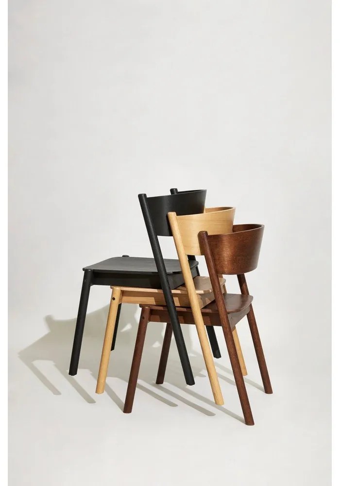 Scaun dining din stejar negru Oblique - Hübsch