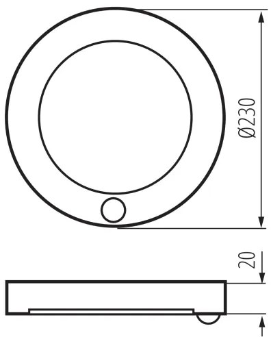 Corp de iluminat LED cu senzor 2 în 1 Kanlux 24605 ERGA LED/17W/230V 3000/4000/6500K negru
