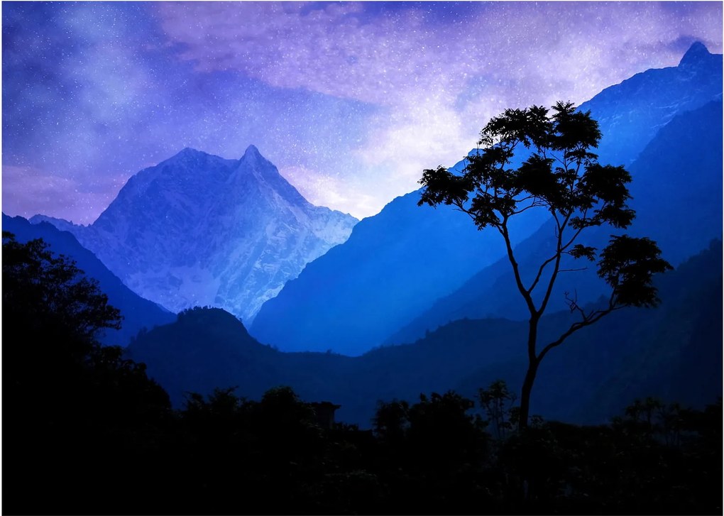 Tablou pe sticlă - Cerul de noapte din Nepal (70x50 cm)