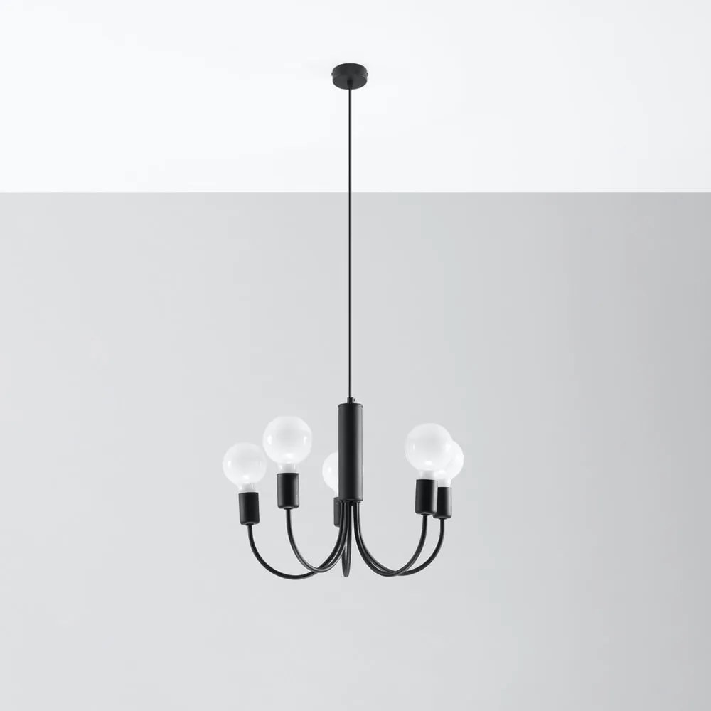 Lustră neagră ø 45 cm Karim – Sollux