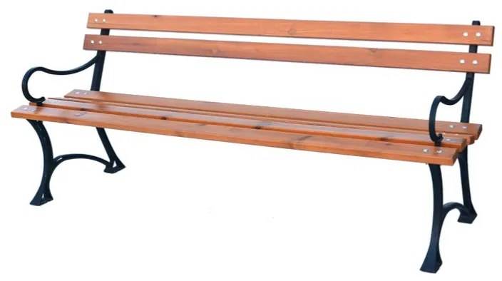 Bancă de parc în grădină cu cotiere FSC