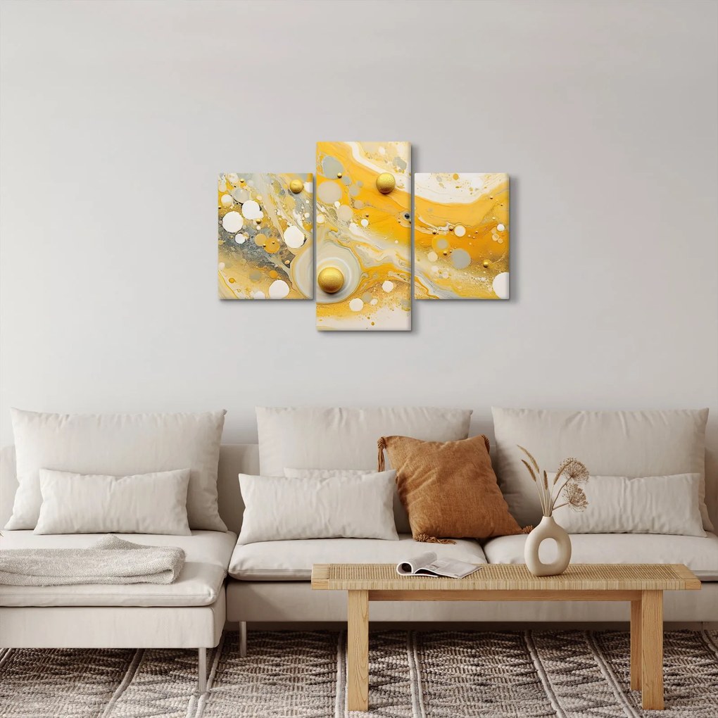 Tablou - fundal abstract cu decor de aur (90x60 cm)