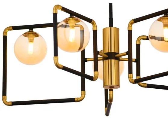 Lustră pe tijă Jupiter 1984 IBRA 5xG9/10W/230V negru/auriu/bej