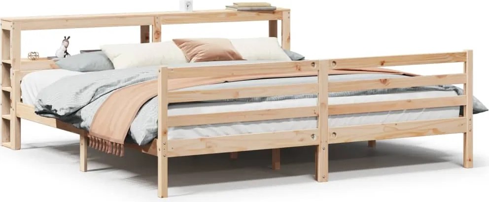 vidaXL Cadru pat cu tăblie 200x200 cm, lemn masiv de pin