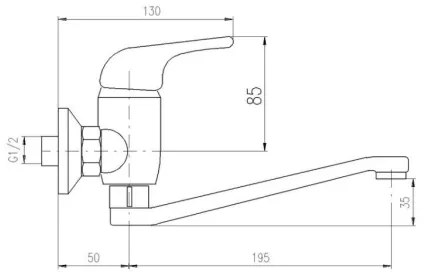 RAV Slezák SA001.5/26 - Baterie pentru chiuvetă/lavoar SAZAVA, crom lucios