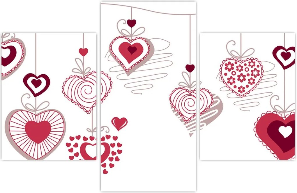 Tablou cu inimiore pictate (90x60 cm)