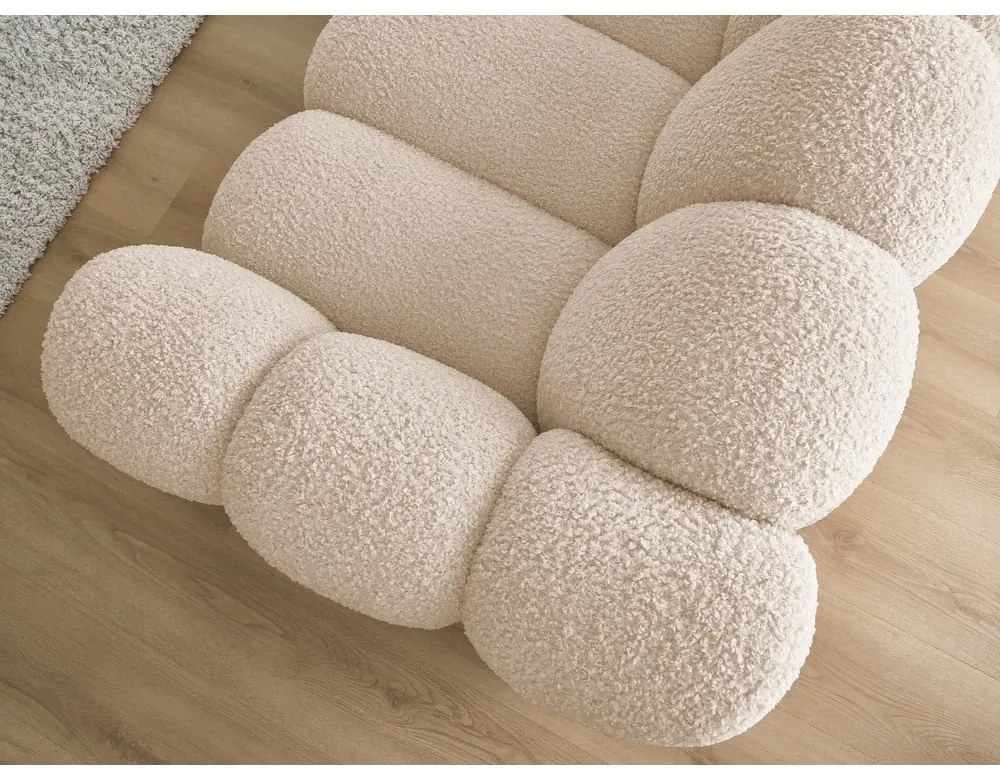 Canapea maro deschis cu tapițerie din țesătură bouclé 232 cm Hippolyte – Bobochic Paris