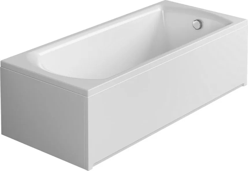 Pachet cada rectangulara Radaway Kea 170x75 cm alb, panou frontal si lateral, sifon cada si capac crom