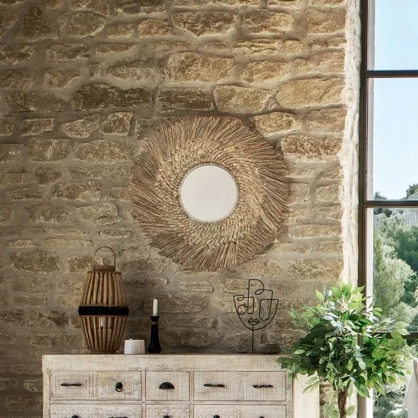 Oglindă de perete Atmosphera AEL d. 80 cm stuf