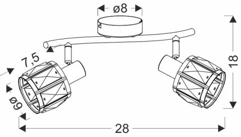 Spot DUBAI 2xE14/40W/230V negru/auriu