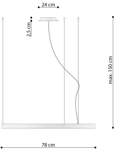 Lustră LED pe cablu RIO LED /50W/230V CRI95 4000K d. 78 cm auriu Thoro TH.181