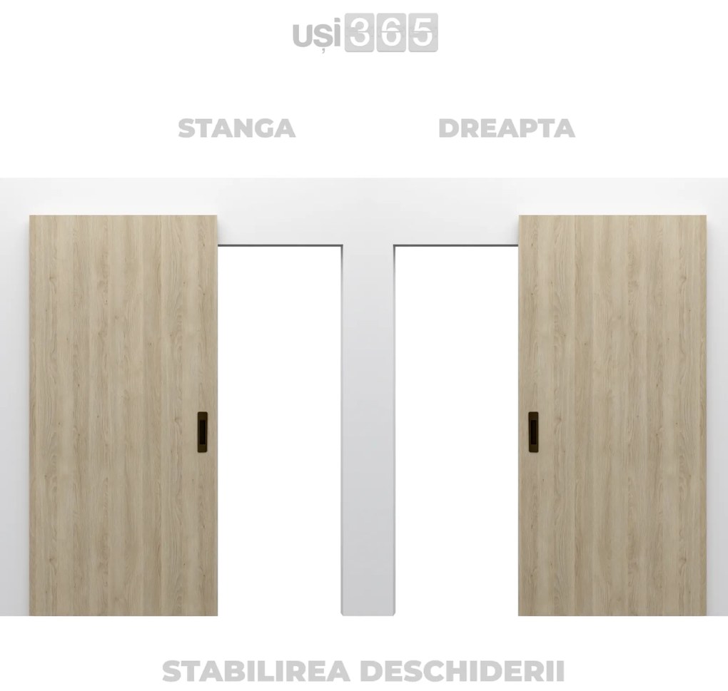 Usa de interior glisanta Porta Efekt cu sistem ascuns de glisare 1044x2230, 780 x 2060, ST / DR, Alb, Halifax/ Gladstone