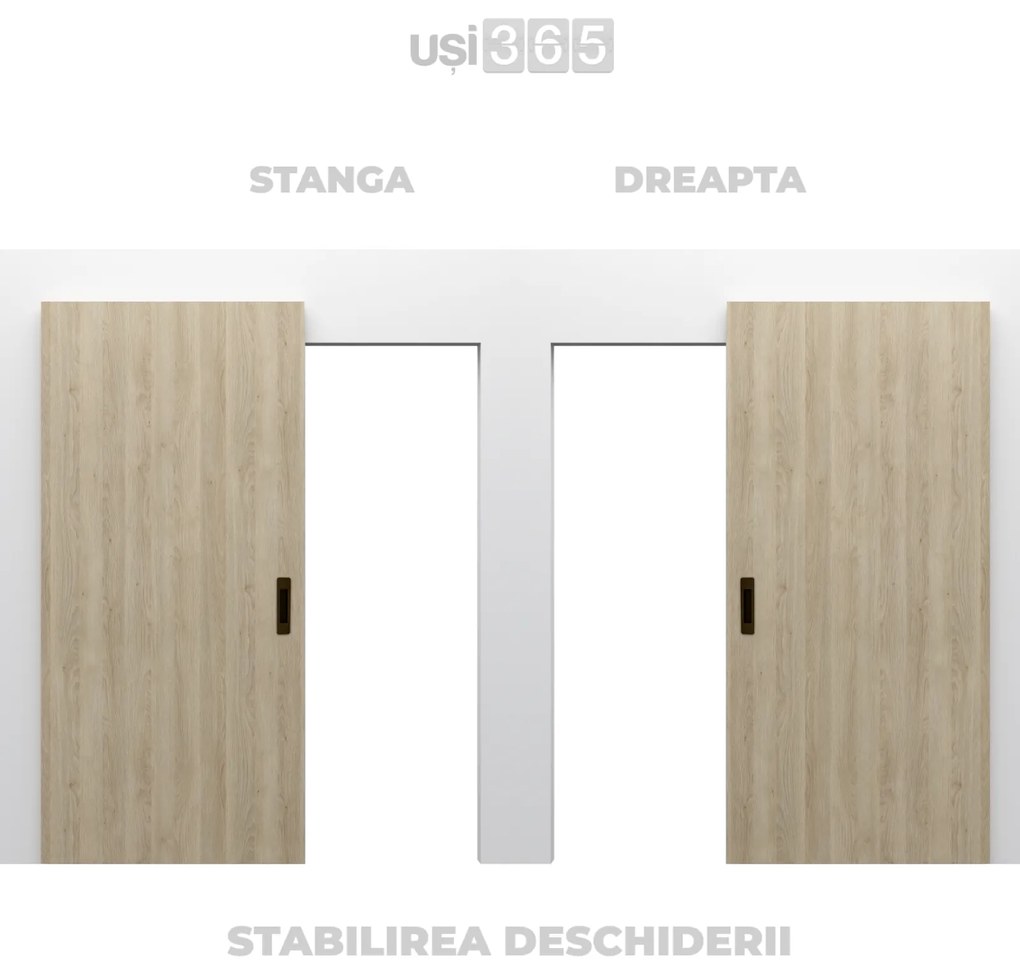 Usa de interior glisanta Porta Efekt cu sistem ascuns de glisare 1044x2230, 780 x 2060, ST / DR, Gladstone /  Halifax, Stejar Scandinav