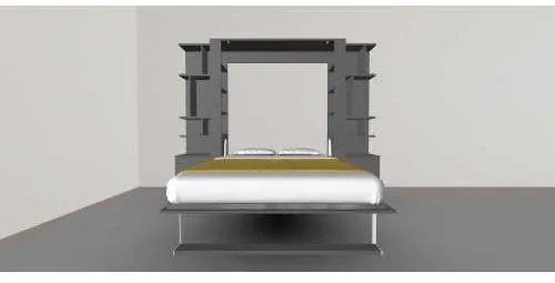Set pat rabatabil dublu (150X200), 2 biblioteci 50 cm - NOVA SMALL BOOKCASES SET
