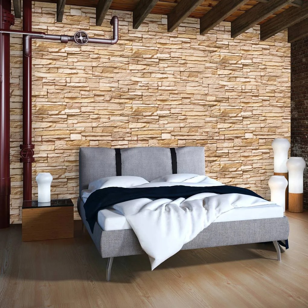 Fototapet - Perete din nisip și cărămizi (254x184 cm)