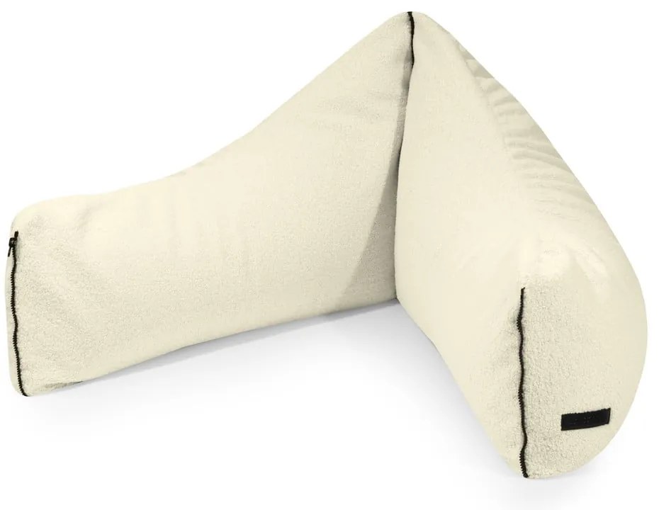 Fotoliu puf pentru copii crem cu tapițerie din țesătură bouclé Clip Clap 90 – SLOWDOWN