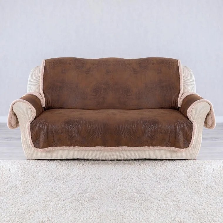 decoDoma Cuverturi de lux cu BLĂNIŢĂ fotoliu triplu - şezut 170 cm