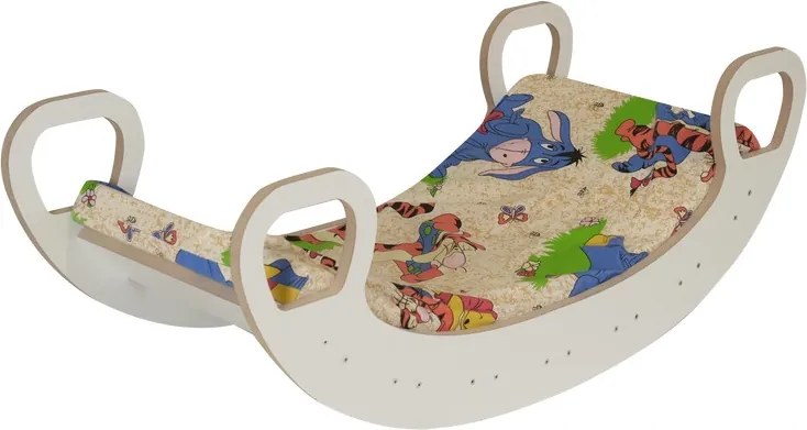 Balansoar pentru copii alb, cu saltea Winnie the Pooh