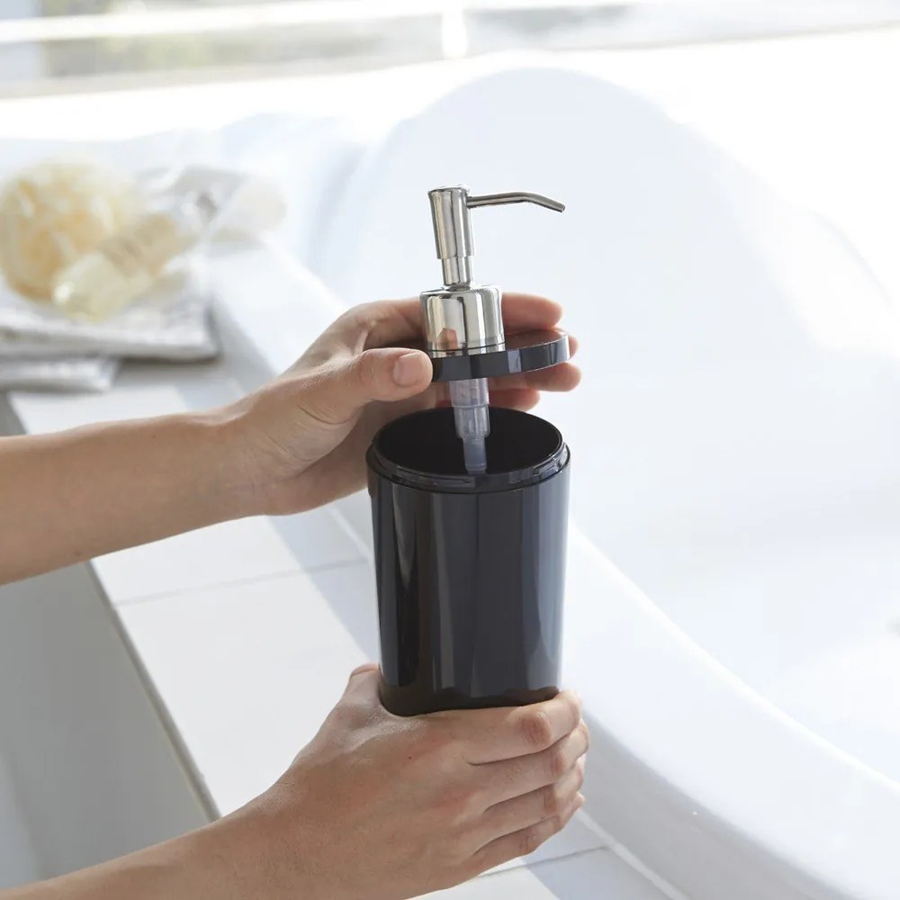 Dozator de săpun lichid negru din plastic 500 ml Round – YAMAZAKI